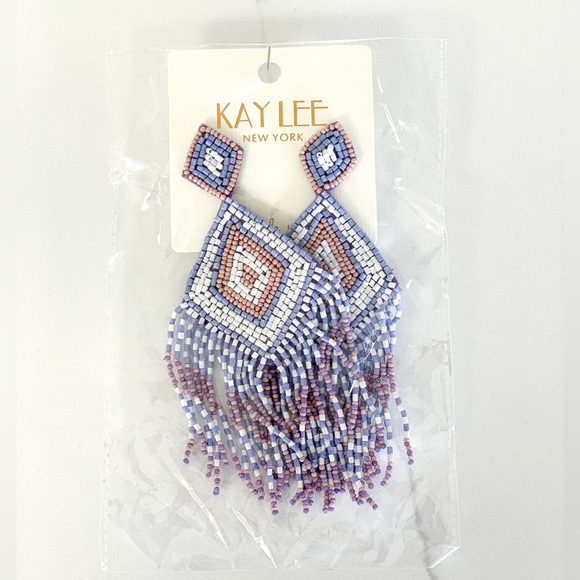 💝 FINAL SALE KAYLEE Handmade Beaded Tassel Earrings- Boho Drop Fringe Ea… - Picture 8 of 10